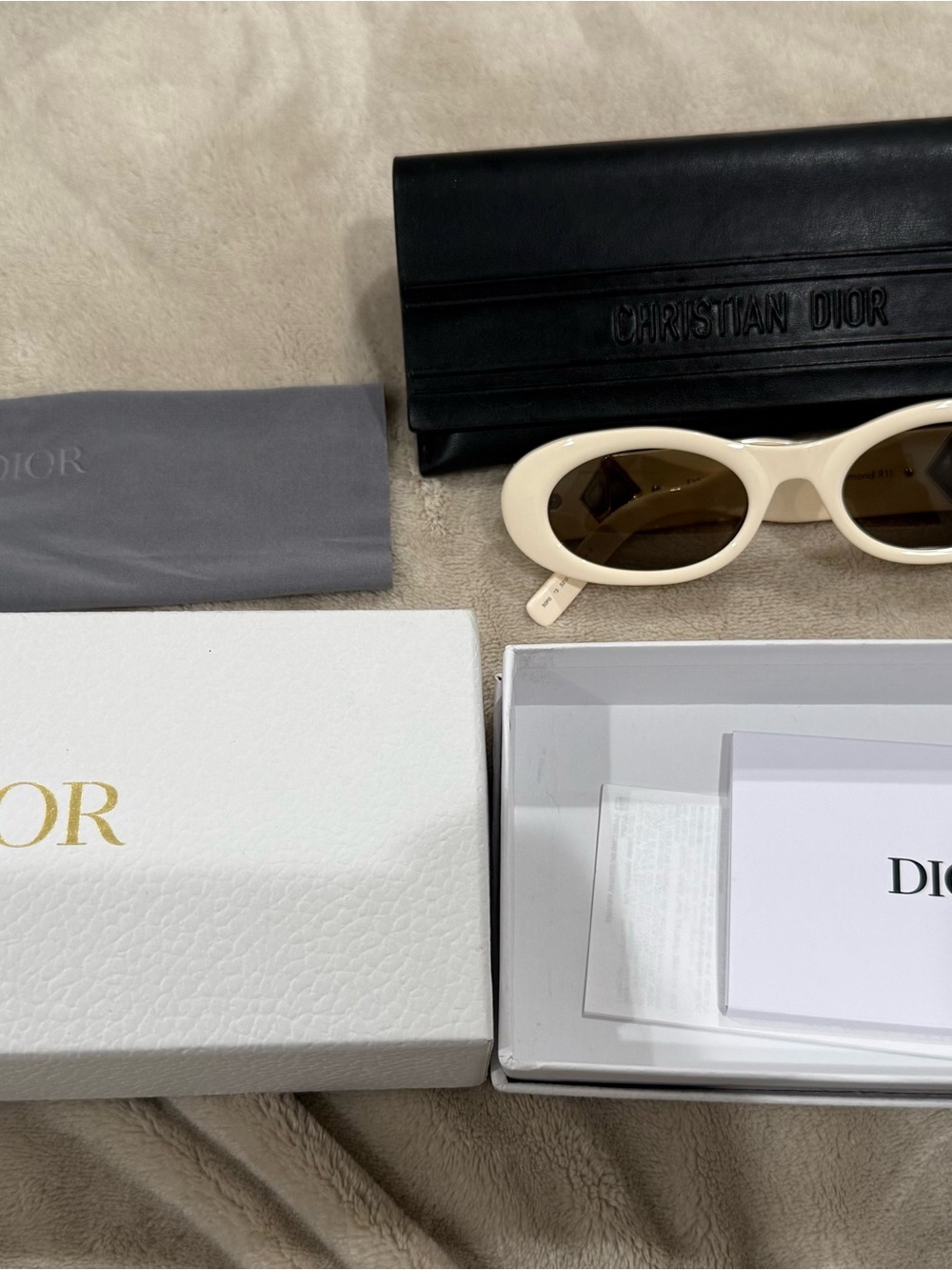 Dior Cream Oval Sunglasses